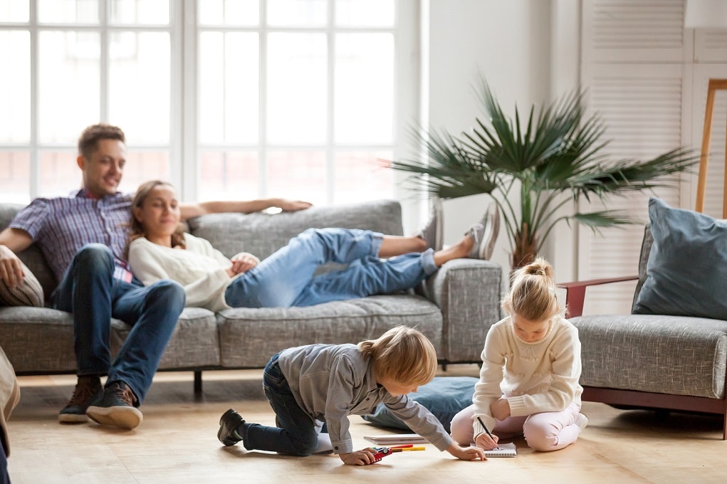 Gezin met 2 kinderen