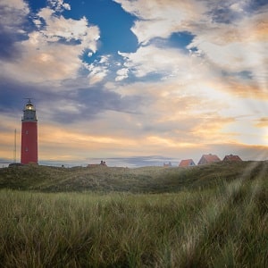 op vakantie naar de vuurtoren in Texel
